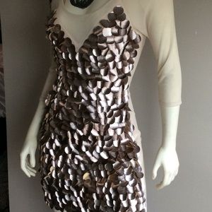 New Misguided 3D Metal Rose Bodycon Dress NWT